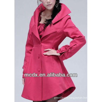 Slim Red Korean Trench Coat